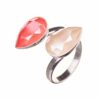 Coral and Ivory Ring - Exquisite Handcrafted Jewelry